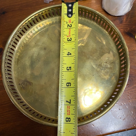 Vintage Set of 6 Brass shot cups Cordials w/ Tray Silver Lined, India - W/ box - Picture 9 of 13